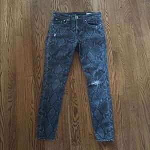 Rag & bone Snakeskin Patterned Jeans